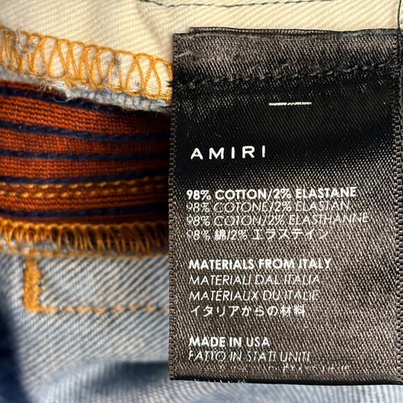 Amiri Men’s Skinny Jeans Size 34 Light Wash w/ Dual Zipper Detailing - Picture 9 of 16